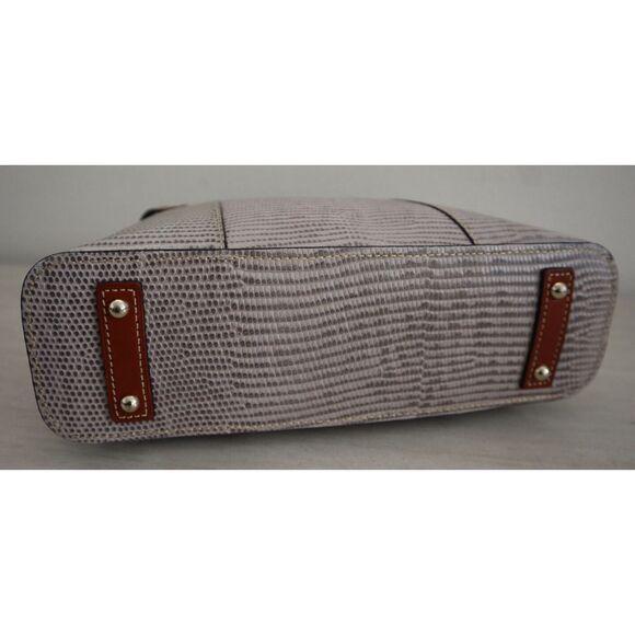 Dooney & Bourke Women's Gray Leather Embossed Lizard Lexington Tote Bag - Picture 3 of 15